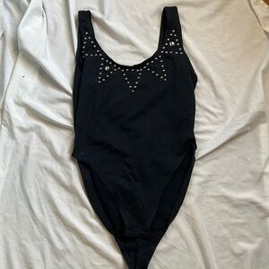 COPY - Fader studded black tank bodysuit  sz L
